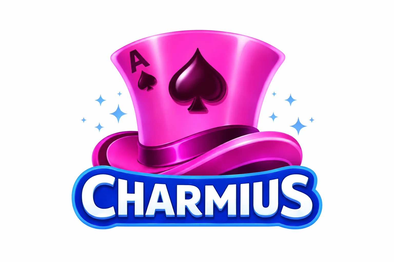 Charmius Casino logo with a pink top hat